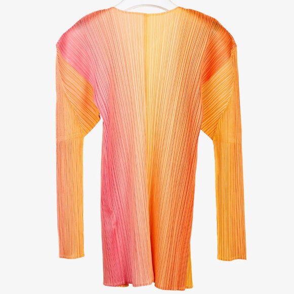 Pleats Please Issey Miyake Archival Citrus Colour Gradient Jacket, Size XL - Picture 2 of 9